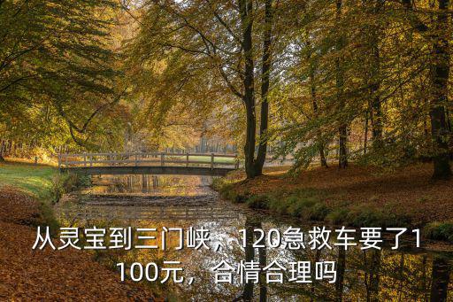 從靈寶到三門峽，120急救車要了1100元，合情合理嗎