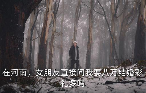 在河南，女朋友直接問我要八萬結(jié)婚彩禮多嗎