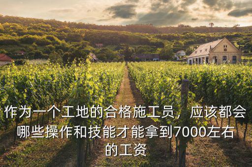 作為一個工地的合格施工員，應該都會哪些操作和技能才能拿到7000左右的工資