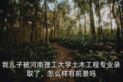 我兒子被河南理工大學土木工程專業錄取了，怎么樣有前景嗎