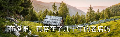 在洛陽，有存在了幾十年的老店嗎