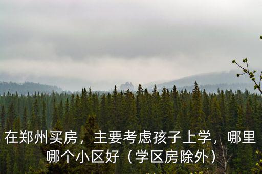 鄭州較好的學區房在哪里,哪里哪個小區好