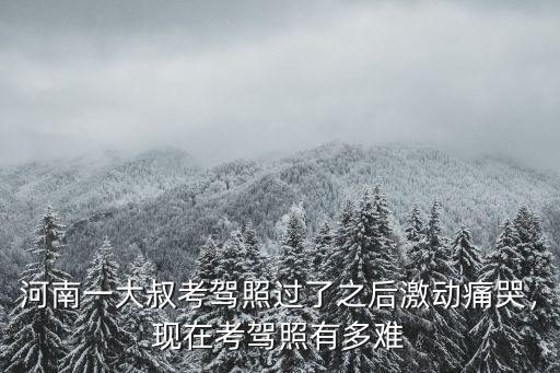 河南一大叔考駕照過了之后激動痛哭，現(xiàn)在考駕照有多難