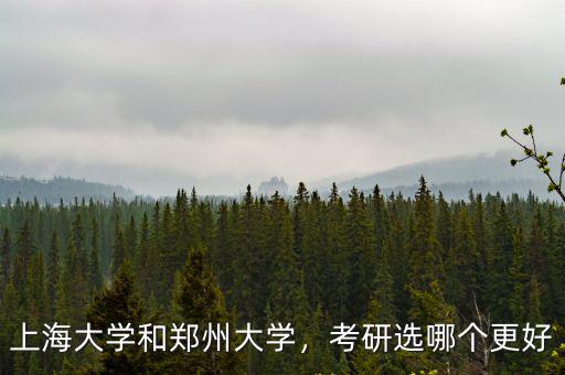 上海大學(xué)和鄭州大學(xué)，考研選哪個(gè)更好