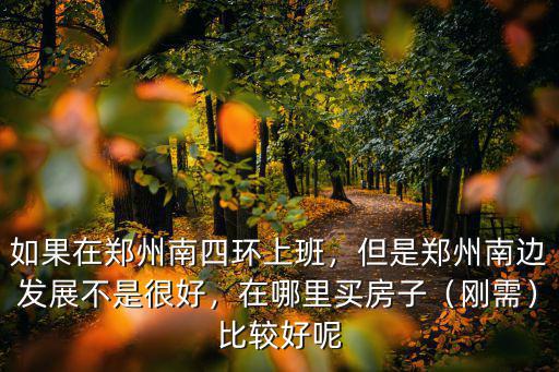 如果在鄭州南四環上班，但是鄭州南邊發展不是很好，在哪里買房子（剛需）比較好呢