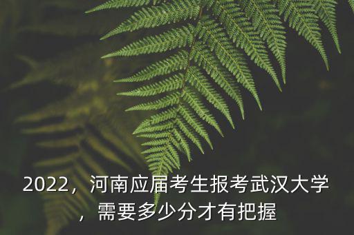 20年河南多少分考武漢大學,河南應屆考生報考武漢大學