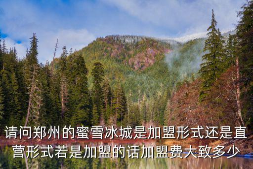 蜜雪冰城鄭州加盟費是多少,蜜雪冰城的加盟費是多少