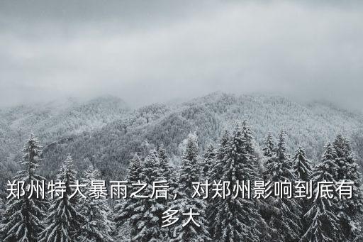 鄭州特大暴雨之后，對鄭州影響到底有多大