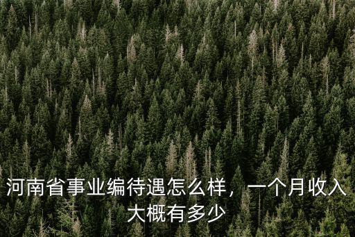 河南省事業(yè)編待遇怎么樣，一個(gè)月收入大概有多少