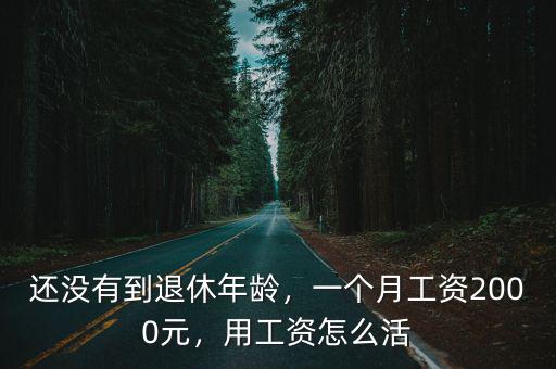 還沒有到退休年齡，一個月工資2000元，用工資怎么活