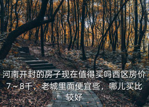 河南開封的房子現在值得買嗎西區房價7～8千，老城里面便宜些，哪兒買比較好