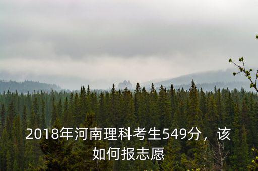 2018年河南理科考生549分，該如何報志愿