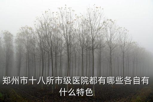 鄭州市十八所市級醫院都有哪些各自有什么特色
