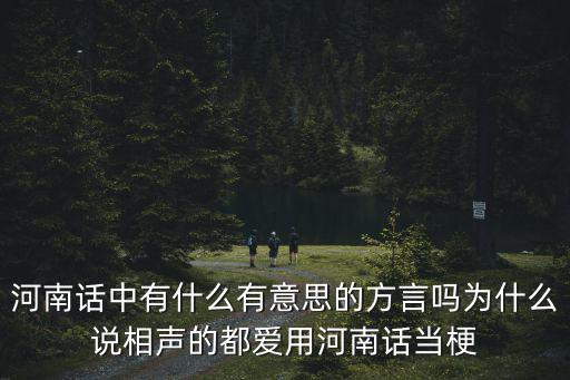 河南話中有什么有意思的方言嗎為什么說相聲的都愛用河南話當梗