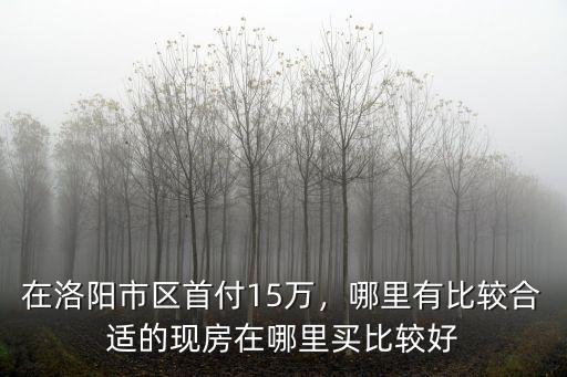 洛陽哪里有賣公寓房,哪里有比較合適的現房