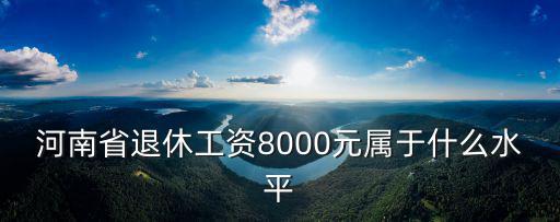 河南省退休工資8000元屬于什么水平