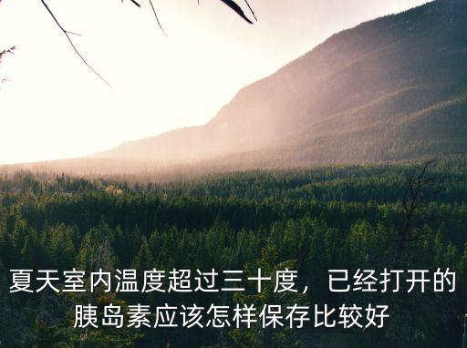 夏天室內溫度超過三十度，已經打開的胰島素應該怎樣保存比較好