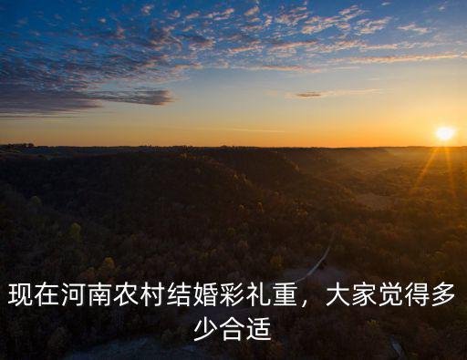 河南周口農村婚禮多少錢,現在河南農村結婚彩禮重