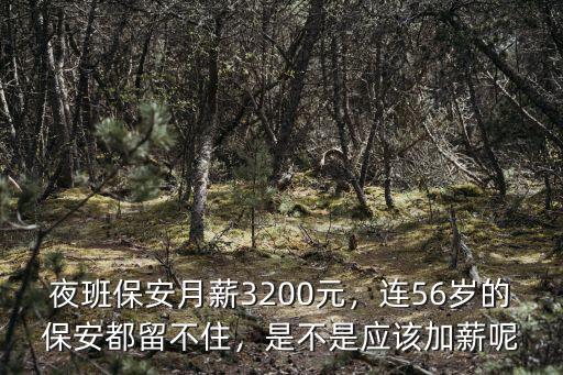 夜班保安月薪3200元，連56歲的保安都留不住，是不是應該加薪呢