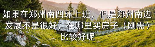 如果在鄭州南四環上班，但是鄭州南邊發展不是很好，在哪里買房子（剛需）比較好呢