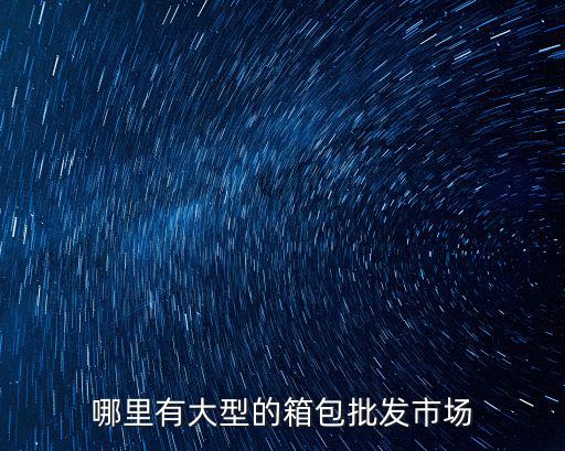 漯河箱包批發市場在哪里,哪里有大型的箱包批發市場