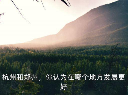 杭州和鄭州，你認(rèn)為在哪個(gè)地方發(fā)展更好