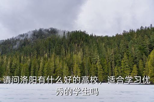 請問洛陽有什么好的高校，適合學習優秀的學生嗎