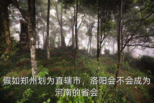 假如鄭州劃為直轄市，洛陽會不會成為河南的省會