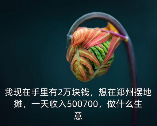 我現在手里有2萬塊錢，想在鄭州擺地攤，一天收入500700，做什么生意