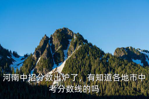 河南中招分?jǐn)?shù)出爐了，有知道各地市中考分?jǐn)?shù)線的嗎