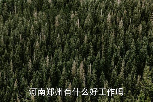 河南鄭州有什么好工作嗎