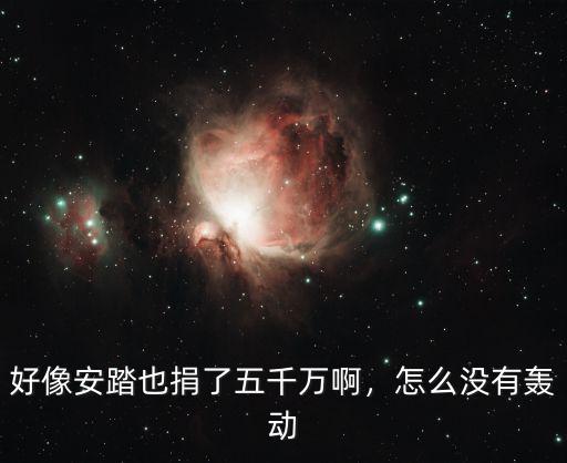 好像安踏也捐了五千萬啊，怎么沒有轟動
