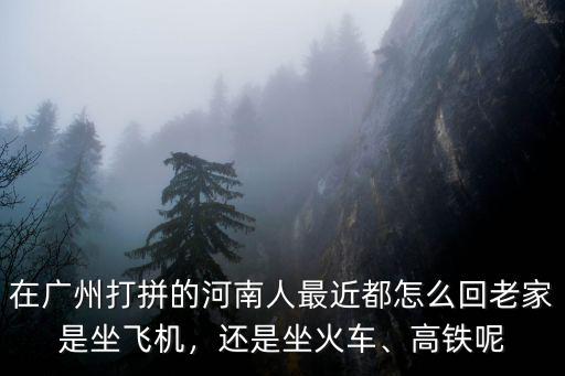 在廣州打拼的河南人最近都怎么回老家是坐飛機(jī)，還是坐火車、高鐵呢