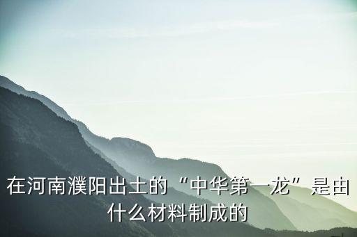 濮陽(yáng) 中華第一龍放在哪里,大家知道中華第一龍嗎