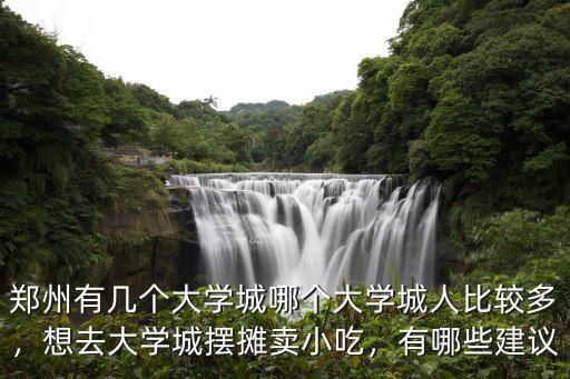 鄭州有幾個大學城哪個大學城人比較多，想去大學城擺攤賣小吃，有哪些建議
