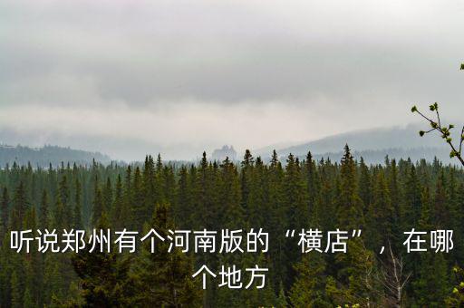 聽說鄭州有個(gè)河南版的“橫店”，在哪個(gè)地方