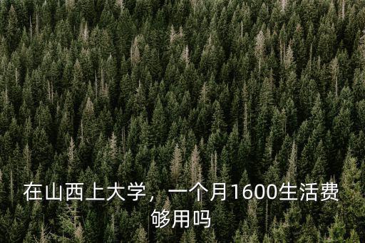 在山西上大學，一個月1600生活費夠用嗎