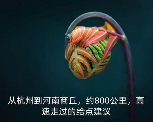 從杭州到河南商丘，約800公里，高速走過(guò)的給點(diǎn)建議
