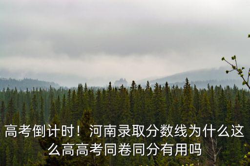 高考倒計時！河南錄取分數線為什么這么高高考同卷同分有用嗎