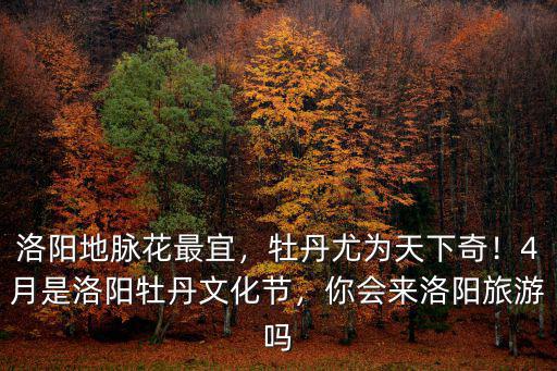 洛陽地脈花最宜，牡丹尤為天下奇！4月是洛陽牡丹文化節(jié)，你會(huì)來洛陽旅游嗎