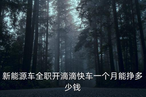新能源車全職開滴滴快車一個(gè)月能掙多少錢