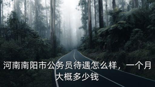 河南南陽市公務員待遇怎么樣，一個月大概多少錢