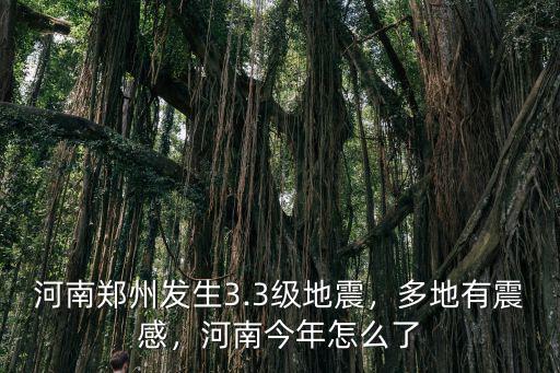 河南鄭州發生3.3級地震，多地有震感，河南今年怎么了