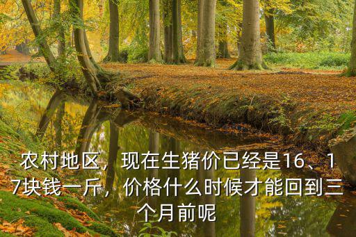 農村地區，現在生豬價已經是16、17塊錢一斤，價格什么時候才能回到三個月前呢
