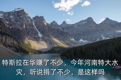 特斯拉在華賺了不少，今年河南特大水災(zāi)，聽說捐了不少，是這樣嗎
