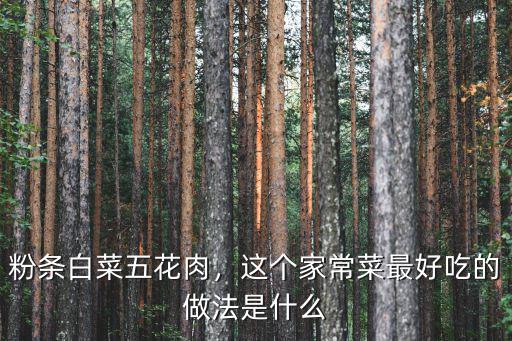 粉條白菜五花肉，這個家常菜最好吃的做法是什么