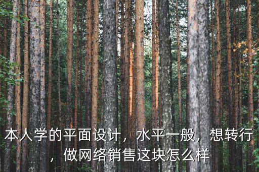 本人學的平面設計，水平一般，想轉行，做網絡銷售這塊怎么樣