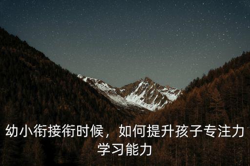 河南幼小銜接專注力課程多少錢,幼小銜接一般需要多少錢