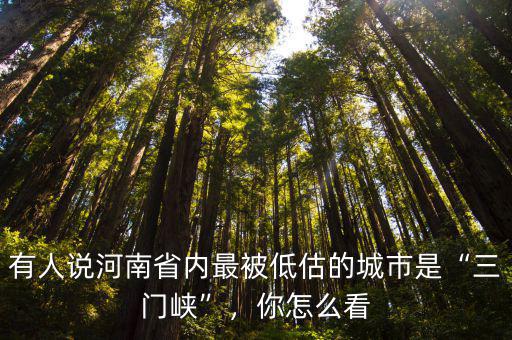 有人說河南省內最被低估的城市是“三門峽”，你怎么看