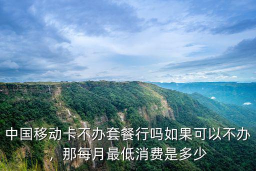 中國移動卡不辦套餐行嗎如果可以不辦，那每月最低消費是多少